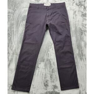 NEW Hawks Bay Pants Mens 38/32 Gray Charcoal Chino‎ Stretch Twill Straight Slim